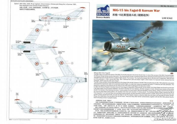Сборная модель самолёта MiG-15bis 1/48 Bronco