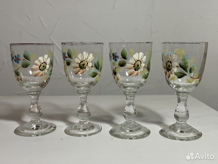 Рюмки старинные, роспись, до 1917 года