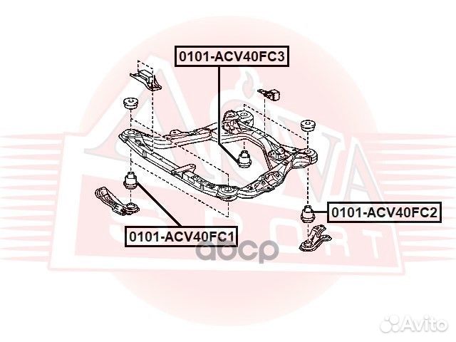 Сайлентблок подрамника 0101-ACV40FC2 asva