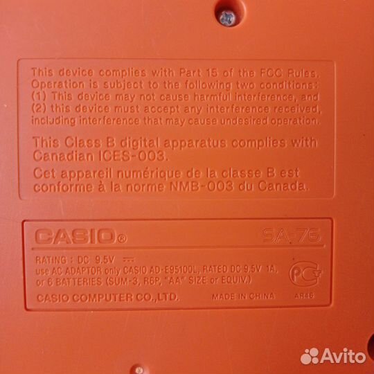 Синтезатор casio детский 44 клавиши