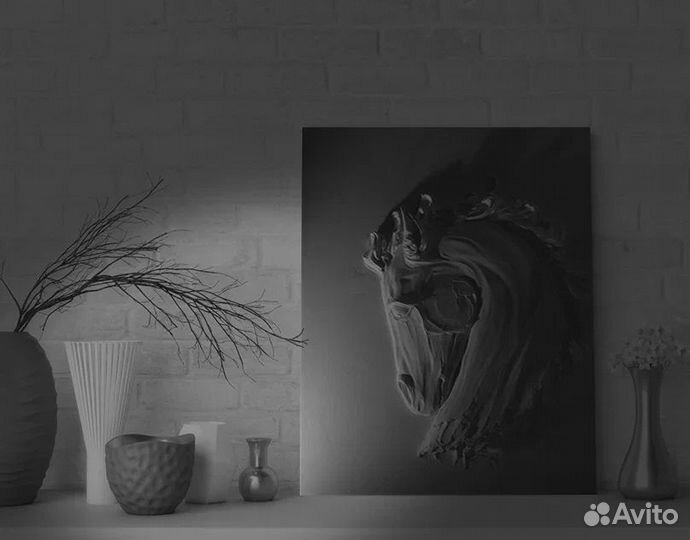 Барельеф / Панно Застенчивый конь