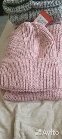 Комплект шапка и снуд 58р