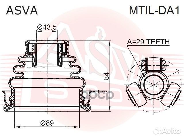 ШРУС внутренний левый carisma 29x43x89 mtilda1