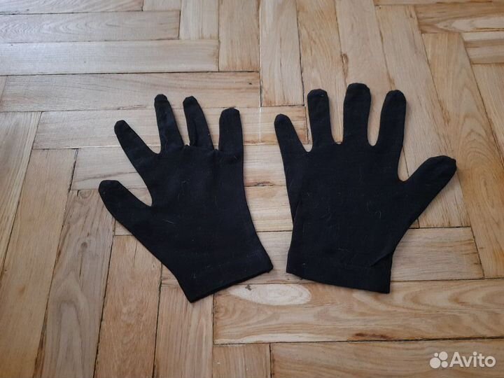 Перчатки трикотажные черные пакетом 12 пар