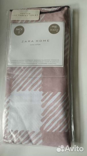 Наволочки Zara home хлопок, лен, 60*60, 50*75