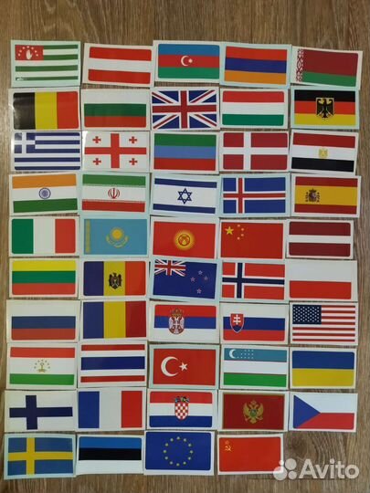 Наклейки флаги стран мира 8х5 см. Цена за 1 шт