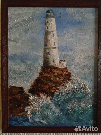 Маяк надежды. Картина маслом,морской пейзаж