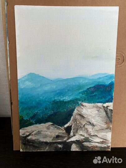 Картина маслом на холсте горный пейзаж