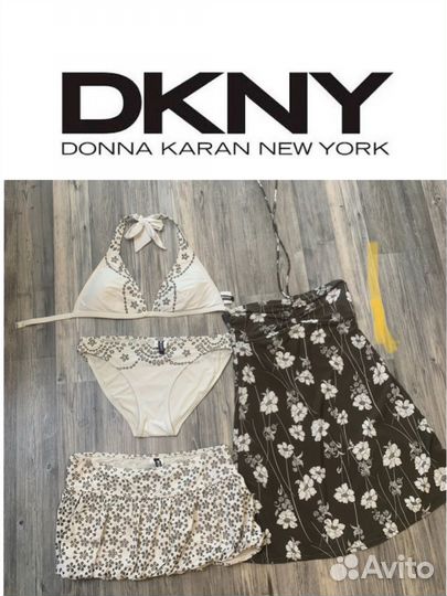 Купальник dkny+ юбочка+платье в подарок оригинал