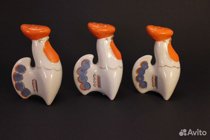 Фарфоровые солонки петушок,петух. Зхк.Каталог.Ссср