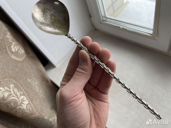 Редкая мельхиоровая ложка посеребрение