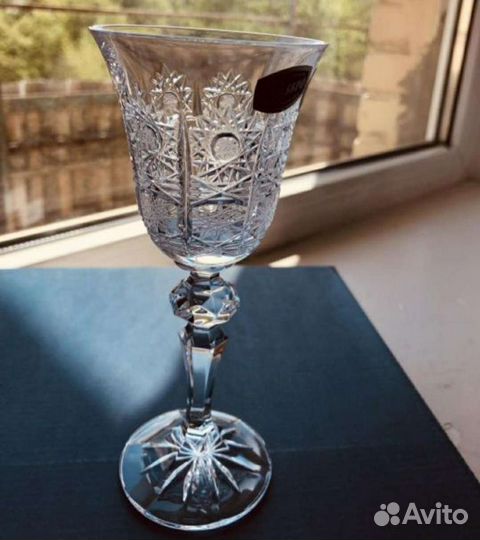 Чешская хрусталь. Бокалы на ножке Glasspo