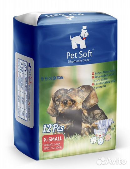 Подгузники для животных XS Pet Soft