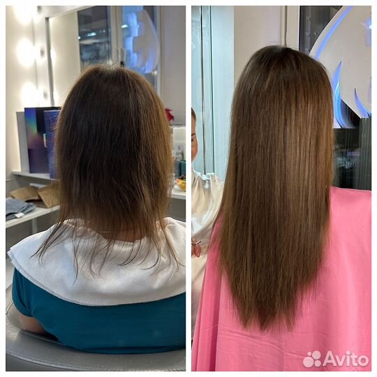 Наращивание волос 40 см волосы и работа