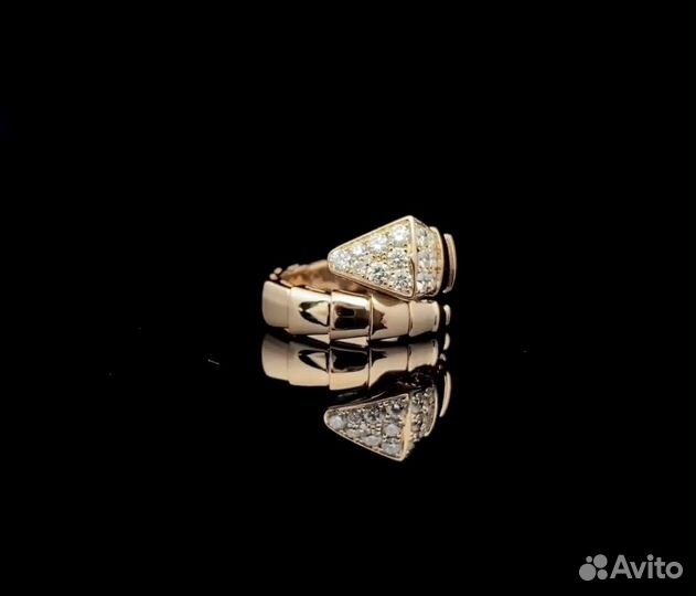 Кольцо Bvlgari serpenti viper с бриллиантами