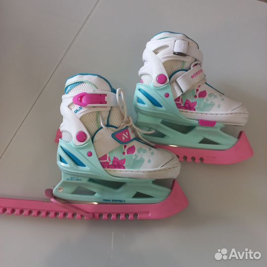 Коньки детские раздвижные 26-31 и шлем
