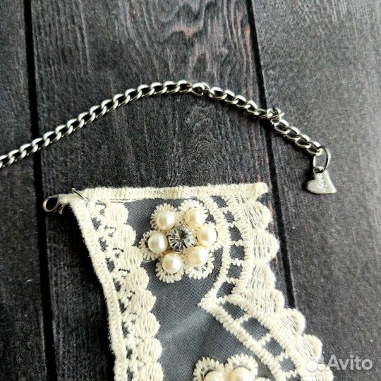 Воротник кружево с жемчужинками Дива Diva