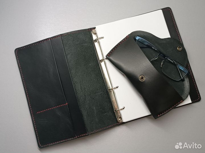 Ежедневник А5, 120 листов, кожаная обложка