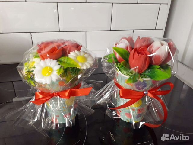 Букет цветы из мыла