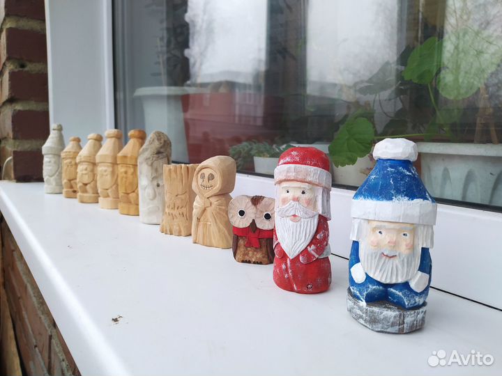 Игрушка Дед Мороз из дерева