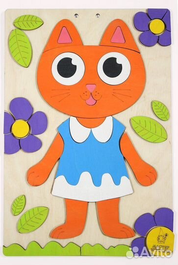 Развивающая игра Аппликация Кошечка