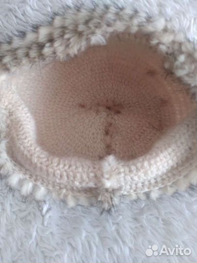 Шапка из вязаной норки. Новая