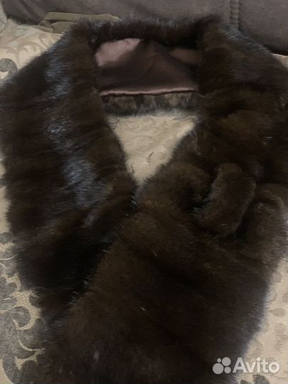 Воротник,шарф из норки.Махагон