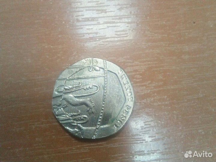 10 и 20 пенсов 2015, 10 пенсов 2014 Британия