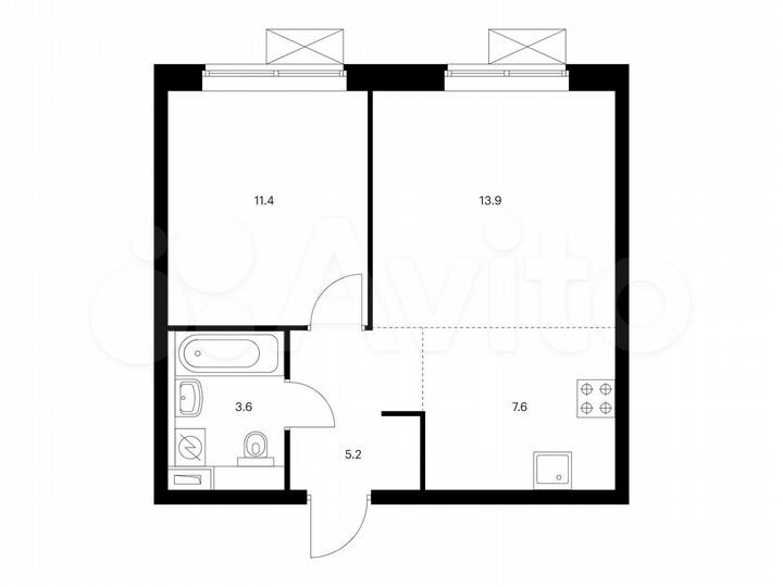2-к. квартира, 41,7 м², 10/33 эт.