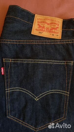 Джинсы Levis 501 W36 L34 Made in Poland