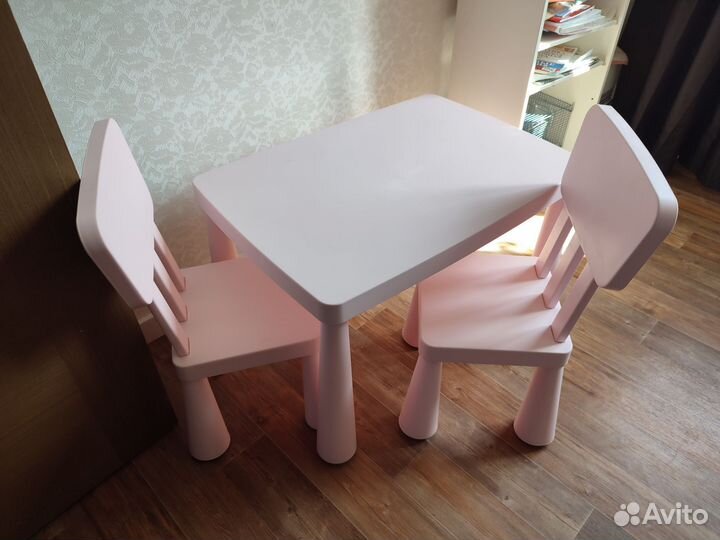Детский стол и стулья IKEA маммут