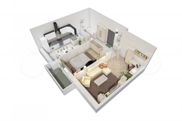 2-к. квартира, 56,7 м², 4/12 эт.