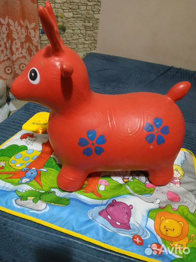 Детский муз. коврик прыгун доска для рисования