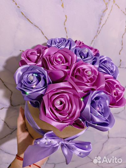 Розы из лент