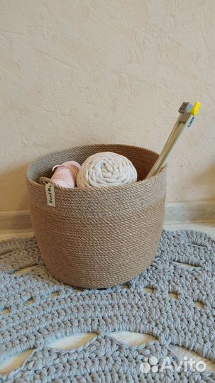 Корзина джутовая