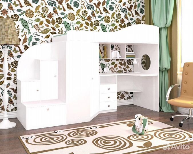 Кровать-чердак Кадет-1 с функциональной лестницей