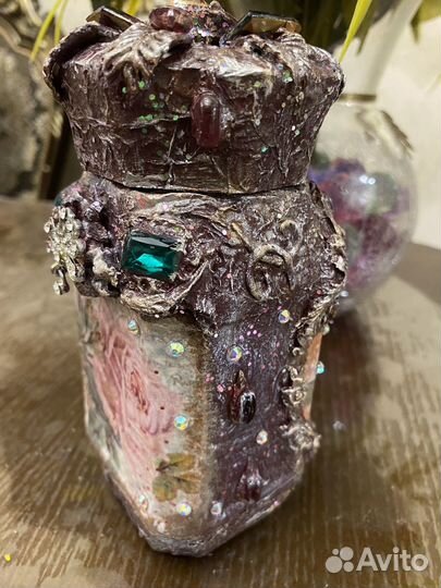 Бутылки в стиле обьемный декупаж