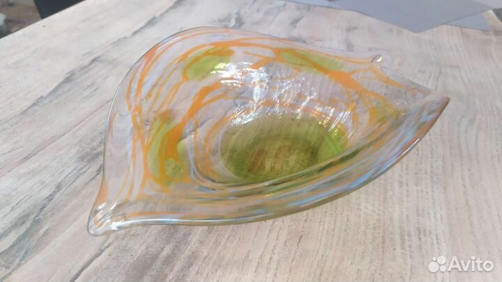 Ваза винтажная, цветное стекло