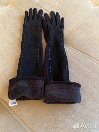 Перчатки женские, замша «Зимушка» новые