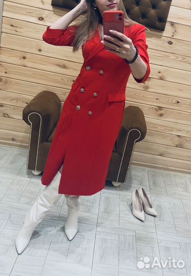 Платье пиджак zara красный
