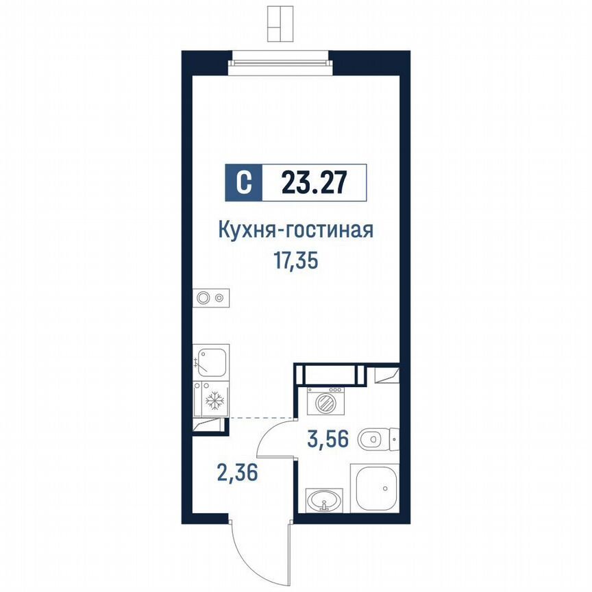 Квартира-студия, 23,3 м², 5/18 эт.