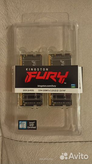 Оперативная память Kingston DDR4 2x16Gb 3200MHz