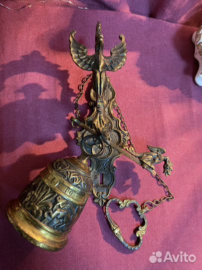 Колокольчик дверной бронзовый антиквариат