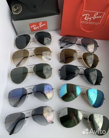 Очки ray ban aviator авиаторы коричневые