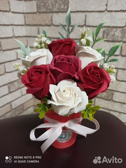 Стакан, букет из пенного мыла