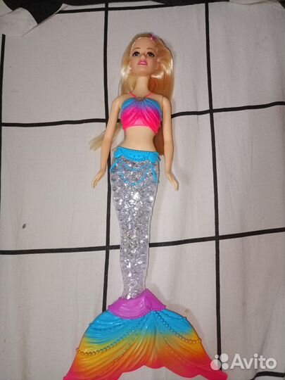 Кукла барби русалка с подсветкой, поющая