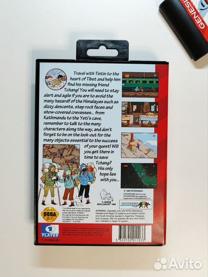Картридж для сеги Tin Tin in Tibet