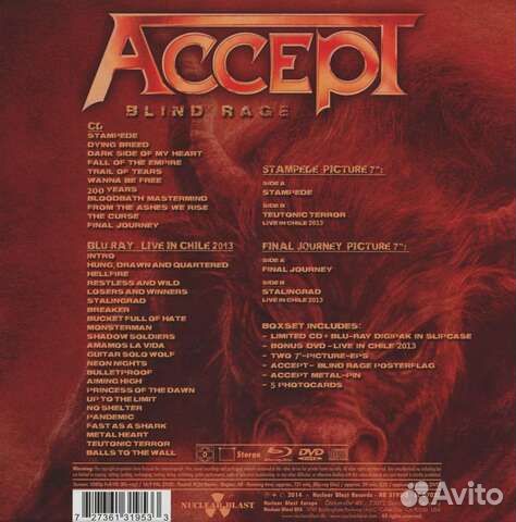 Accept / Blind Rage (Limited Edition)(2х7