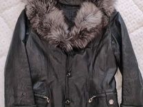 Куртка кожаная с чернобуркой