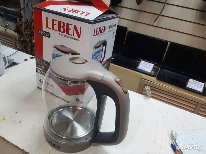 Чайник стеклянный Leben 1850 Вт 1,7л